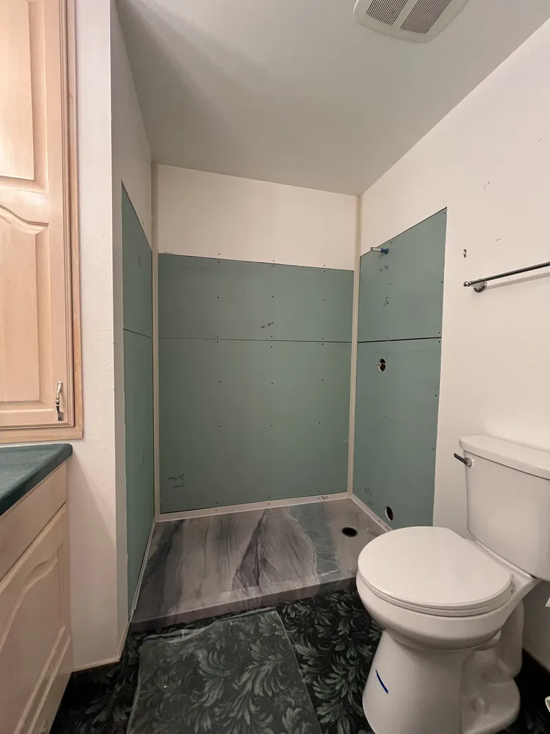 Backer board and new shower base